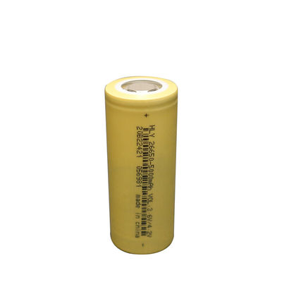 อายุการใช้งานยาวนาน 26650 เซลล์แบตเตอรี่ลิเธียมทรงกระบอก 3.6V 5000mAh ชาร์จใหม่ได้