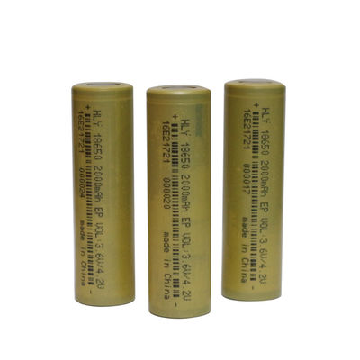 ความหนาแน่นพลังงานสูง 18650 แบตเตอรี่ลิเธียมไอออน 3.6V 2000mAh สำหรับเครื่องมือทำสวน