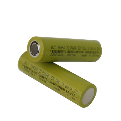 3.6V เซลล์แบตเตอรี่ลิเธียมไอออนแบบรีชาร์จความปลอดภัยสูงทรงกระบอก 2200mah 18650