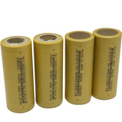 เซลล์แบตเตอรี่ลิเธียมไอออนที่ผ่านการรับรอง FCC 26650 5000MAh สำหรับสกูตเตอร์ไฟฟ้า