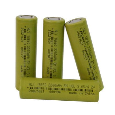 FCC 18650 แบตเตอรี่ลิเธียมไอออนแบบรีชาร์จ 2200mAh อัตราการคายประจุสูง