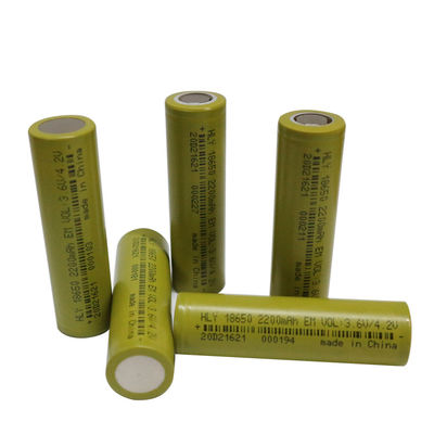 18650 แบตเตอรี่ลิเธียมแบบชาร์จไฟได้ 3.6v 2200mah ลิเธียมไอออนเซลล์แบตเตอรี่