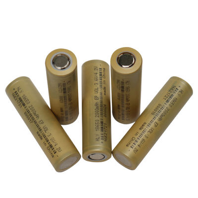 ลิเธียมไอออนทรงกระบอก 18650 แบตเตอรี่ 3.6 v 2000mah แบตเตอรี่แบบชาร์จ FCC
