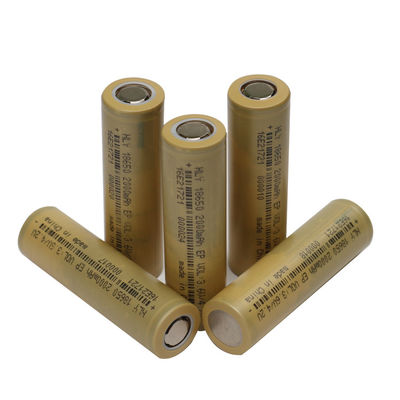 ลิเธียมไอออนทรงกระบอก 18650 แบตเตอรี่ 3.6 v 2000mah แบตเตอรี่แบบชาร์จ FCC