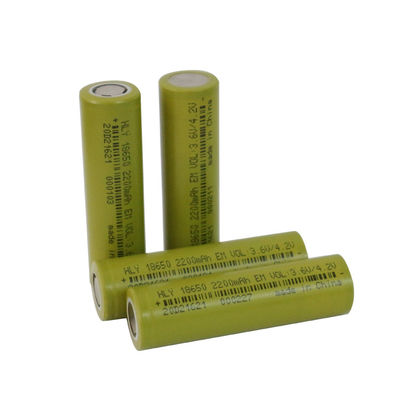 ลิเธียมไอออนแบบชาร์จไฟได้น้ำหนักเบา 2200mah 18650 เซลล์แบตเตอรี่ UN38.3 HLY