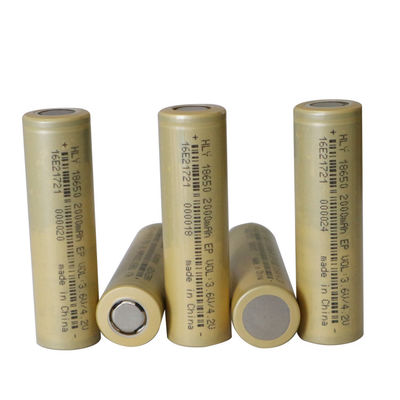 ความหนาแน่นพลังงานสูง 18650 แบตเตอรี่ลิเธียมไอออน 3.6V 2000mAh สำหรับเครื่องมือทำสวน