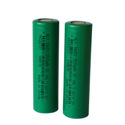พลังงานสูง 18650 แบตเตอรี่ลิเธียมไอออน 3.6v 2500mah เซลล์สำหรับไฟฉาย