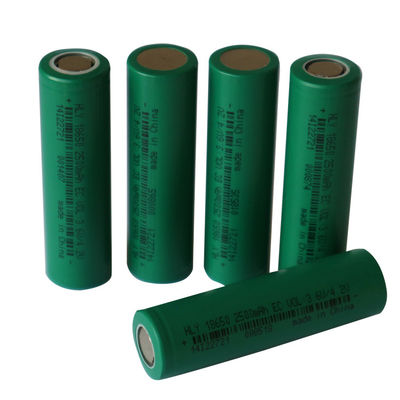 พลังงานสูง 18650 แบตเตอรี่ลิเธียมไอออน 3.6v 2500mah เซลล์สำหรับไฟฉาย