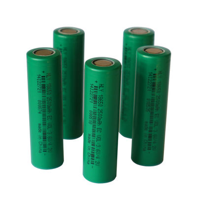 พลังงานสูง 18650 แบตเตอรี่ลิเธียมไอออน 3.6v 2500mah เซลล์สำหรับไฟฉาย