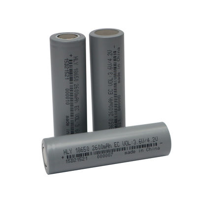 BIS 3.6 โวลต์แบตเตอรี่แบบชาร์จไฟ 2600mAh อัตราสูง 18650 Cell Battery
