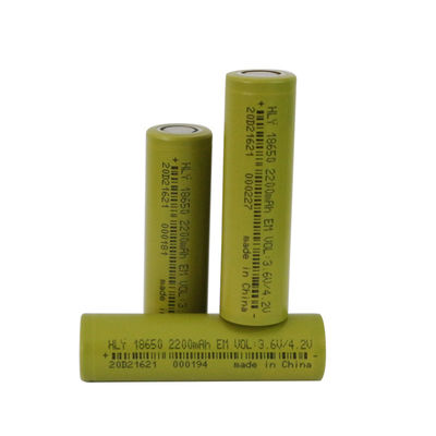 ความปลอดภัยสูง 18650 2200mah แบตเตอรี่ 500 ครั้งแบตเตอรี่ลิเธียมทรงกระบอก 0.5C