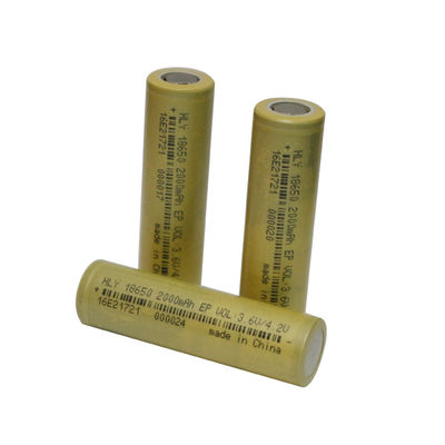 RoHS 18650 เซลล์แบตเตอรี่ลิเธียมไอออนทรงกระบอก 2000mAh สำหรับอุปกรณ์ไฟฟ้า