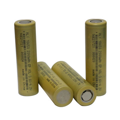 ความสามารถอัตราสูง 18650 แบตเตอรี่ลิเธียมไอออน 2000mAh 3.6V สำหรับยานพาหนะไฟฟ้า