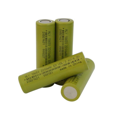 500 รอบ 18650 แบตเตอรี่ลิเธียม 2200mah 3.7 V เซลล์แบบชาร์จไฟได้อัตราสูง