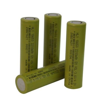 500 รอบ 18650 แบตเตอรี่ลิเธียม 2200mah 3.7 V เซลล์แบบชาร์จไฟได้อัตราสูง
