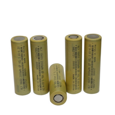 ความสามารถอัตราสูง 18650 แบตเตอรี่ลิเธียมไอออน 2000mAh 3.6V สำหรับยานพาหนะไฟฟ้า