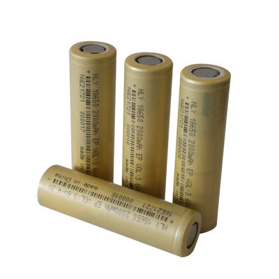 ความสามารถอัตราสูง 18650 แบตเตอรี่ลิเธียมไอออน 2000mAh 3.6V สำหรับยานพาหนะไฟฟ้า